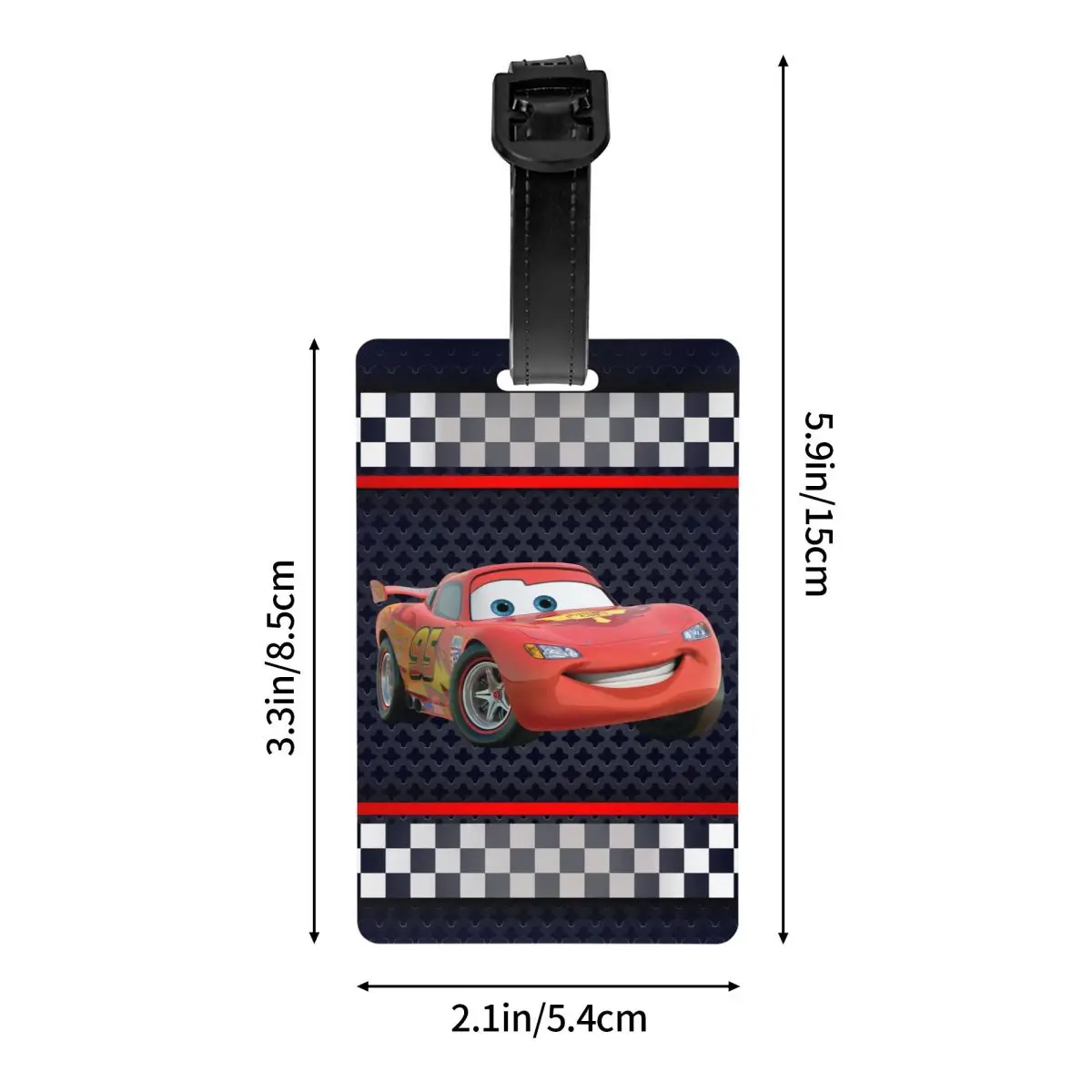 Custom Cartoon Pixar Cars Luggage Tag for Travel Suitcase Privacy Cover ID Label