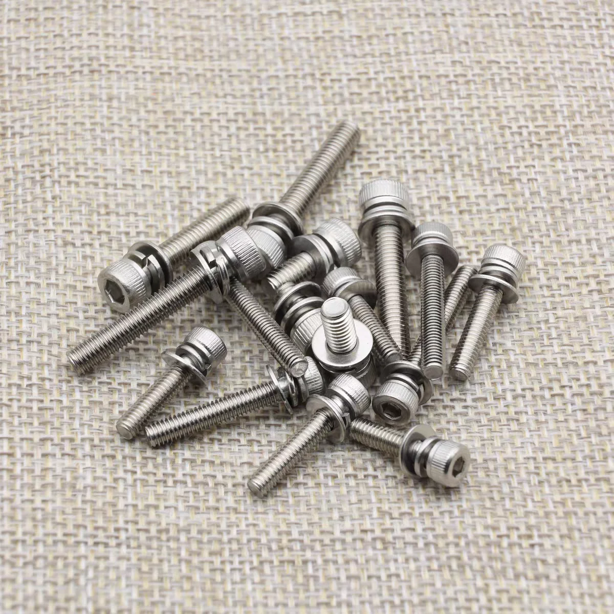

304 Stainless Steel Hex Socket Cap Screws Bolts M2-M10 Assortment Kit With Spring Washers Flat Gaskets