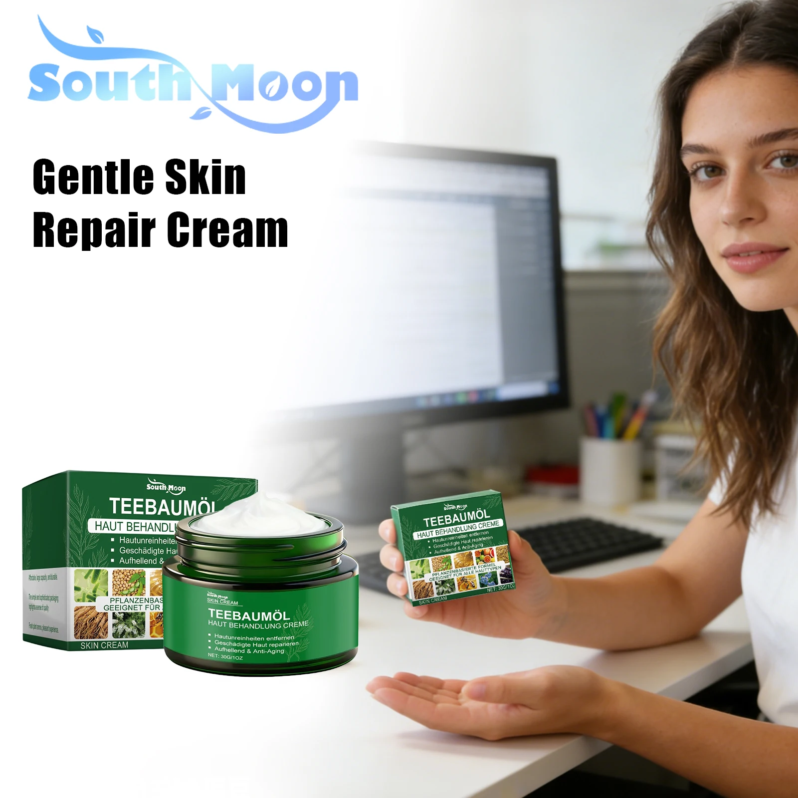 

South Moon Skin Repair Cream Reduce Blemishes Improve Skin Problem Relief Discomfort Enhance Body Barrier Nourish Skincare Cream