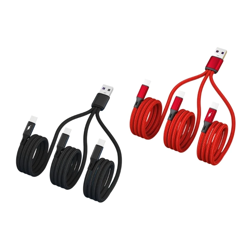 

Y1UB USB to 3x Type-C Cable 1 in 3 Out Wire for Smartphones Tablet Laptops