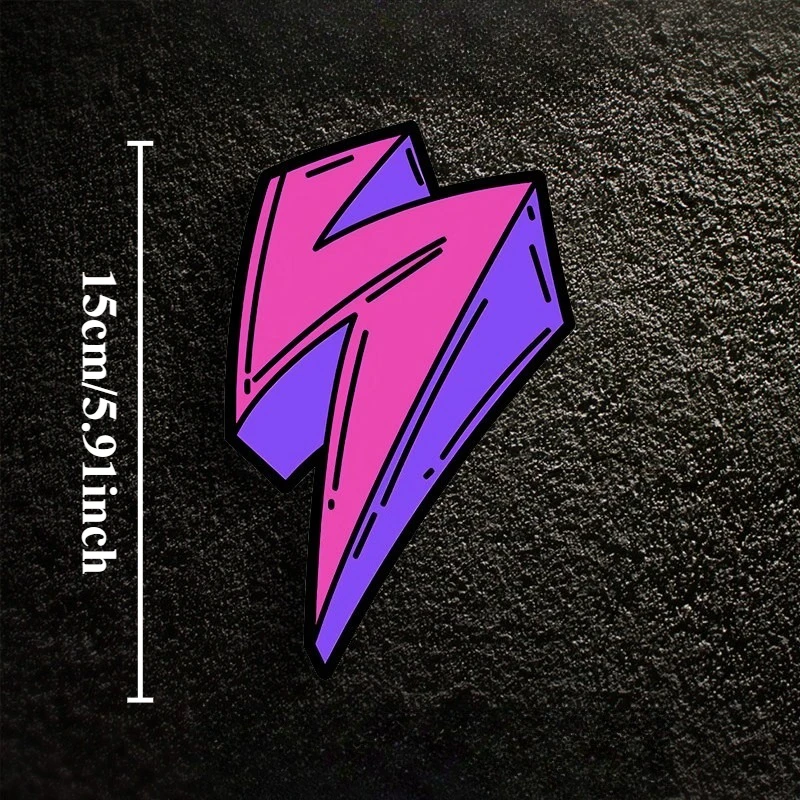 1PC Pink Purple Lightning Bolt Waterproof Vinyl Sticker for Car Motorbike Fuel Tank Helmet Scooter Laptop Decor Accessories