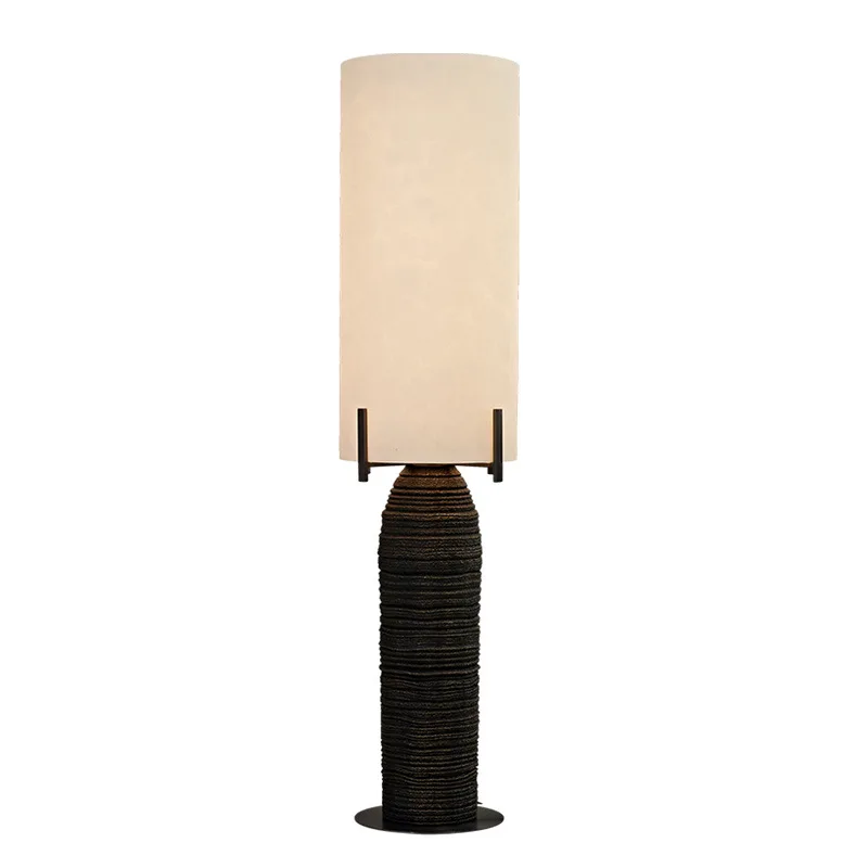 Wabi sand wind imitation marble floor lamp American retro hotel bed and breakfast decorative lamp