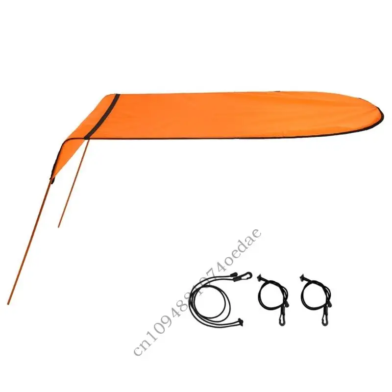 Fishing Boat Sun Shade Panel for Lake Outings and Seating Comfort, Fabric Overhead Cover with Black Trim for Day Use 