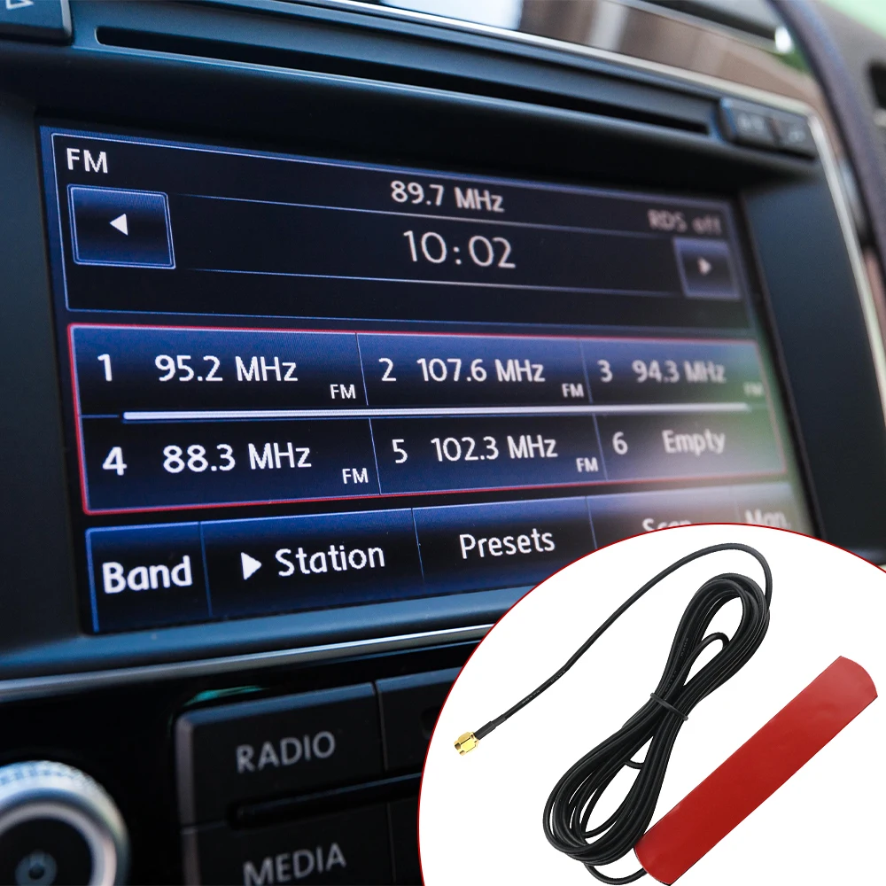 Podofo 300cm Car Radio DAB/DAB+ Antenna Patch SMA Anti-interference Signal Enhancement Equipment