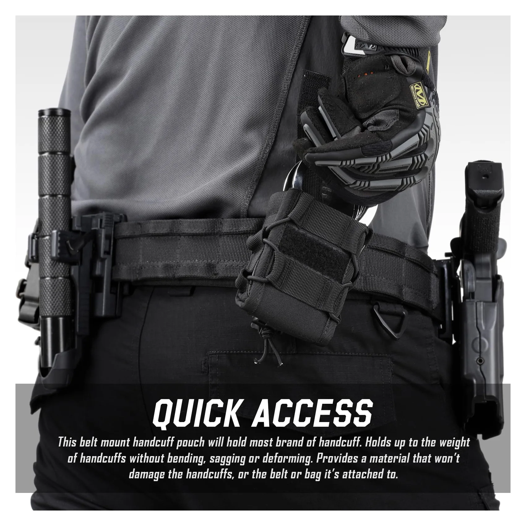 戦術的な手錠ホルダーモールポーチオープントップユニバーサル手錠ケースシャックルホルスターウエストバッグベルト狩猟アクセサリー