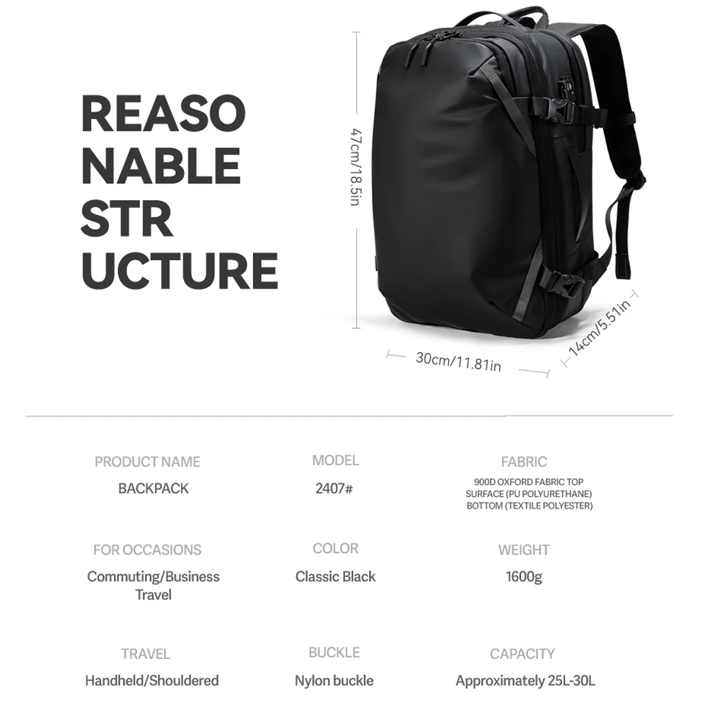 Men Travel Backpack Vacuum Compression 40L Laptop Backpack Business Large Capacity School Backpack Expanded Hiking Backpack