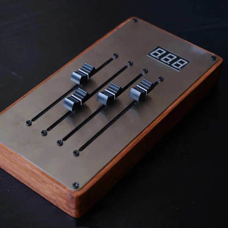 Wooden stainless steel MIDI controller - 10cm long fader MIDICC expression envelope