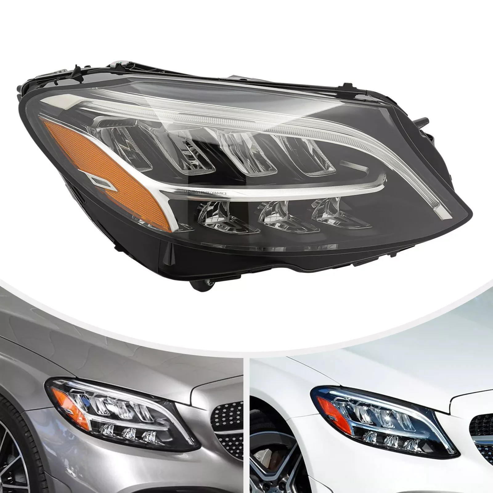

Passenger Side Headlight Headlamp 2059066004 For 2019 2020 2021 Mercedes-benz C300 C43 Right Led Lamp Closed Assembly