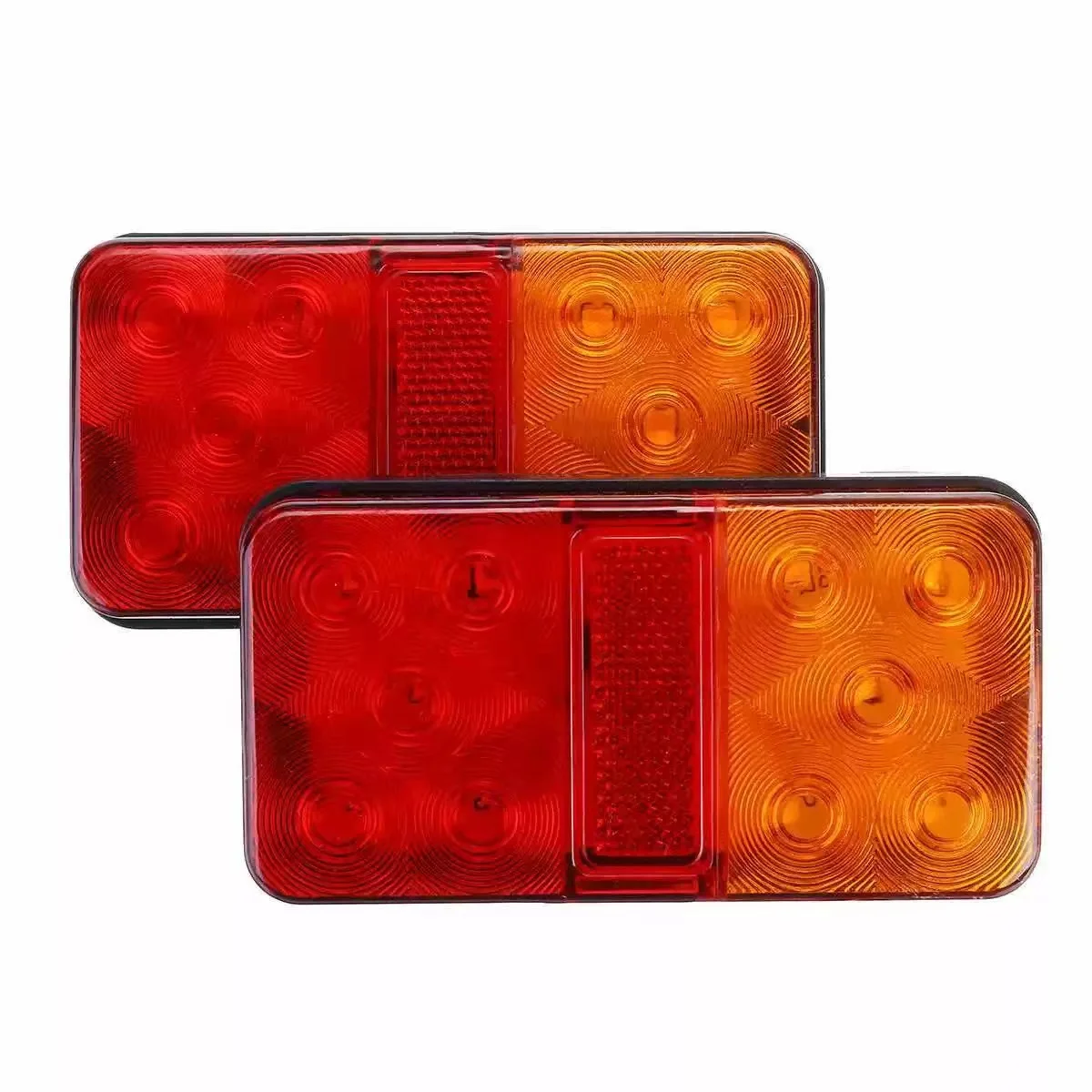 

2pcs 12V 10-LED Waterproof Tail Light, Stop Turn Signal Lamp for Truck Trailer