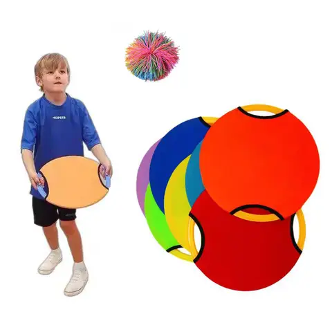 2PCS 야외 스포츠 28CM 비행 디스크 트램펄린 패들 볼 게임 던지기 및 잡기 부모 자녀 대화 형 감각 장난감 어린이 성인