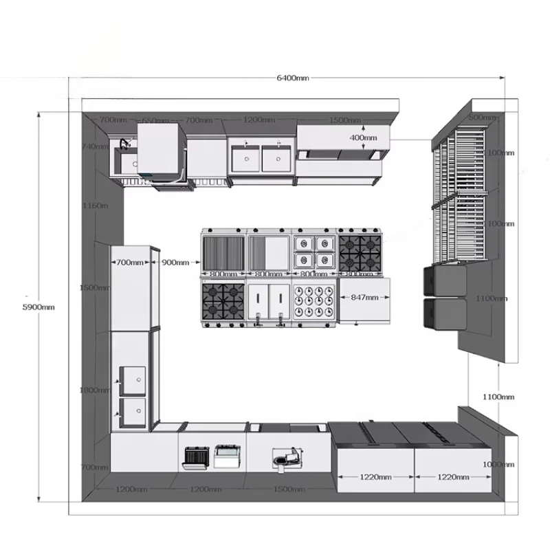

Commercial fast food kitchen gas cooking equipment stainless steel hotel supplies restaurant equipment