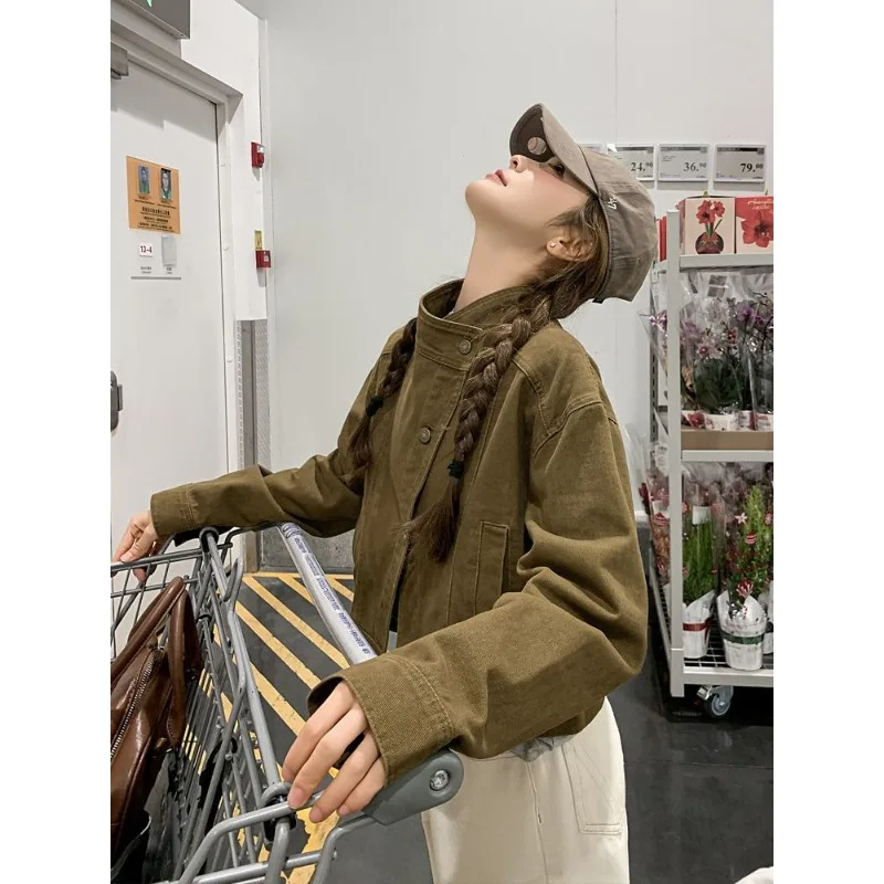 Women's Denim Short Jacket Spring and Autumn 2025 New Trendy Casual Workwear Petite Fashionable Jacket Top