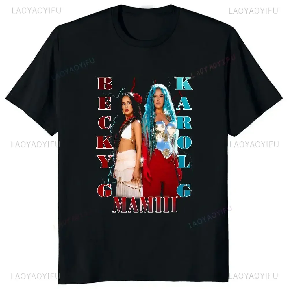 

Printed T-shirt Top Vintage Manna Sierra Bonito Carol G T-shirt Trend Harajuku Short Sleeved Unisex Shirt Pattern Large T-shirt
