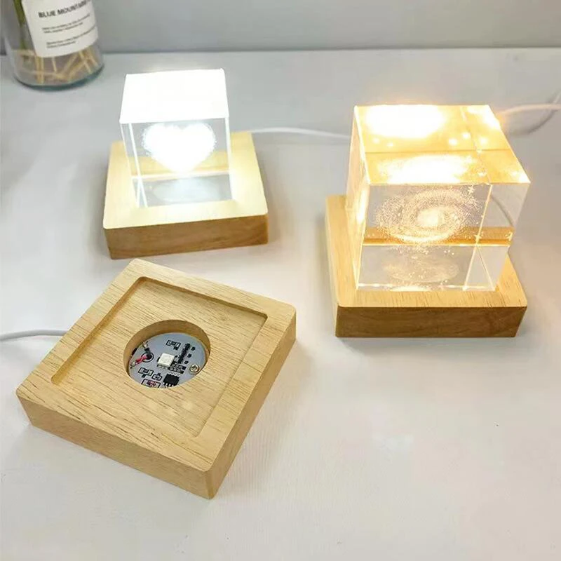 Circular Luminous Night Light with Crystal Ball Bse Touch Charging USB Desk Lamp Room Bedroom Bedside Portable LED Night Lamps