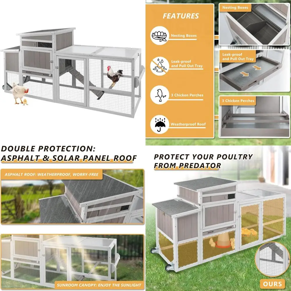 

Двухэтажный курятник на заднем дворе с гнездом для 1-3 курицы, утки и кроликов — съемная клетка