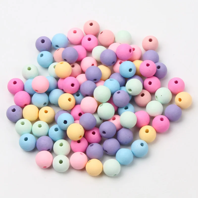 6/8/10mm Macaron Color Matte Acrylic Beads Round Spacer Loose Beads For Jewelry Making DIY Bracelet Necklace Crafts Accessories