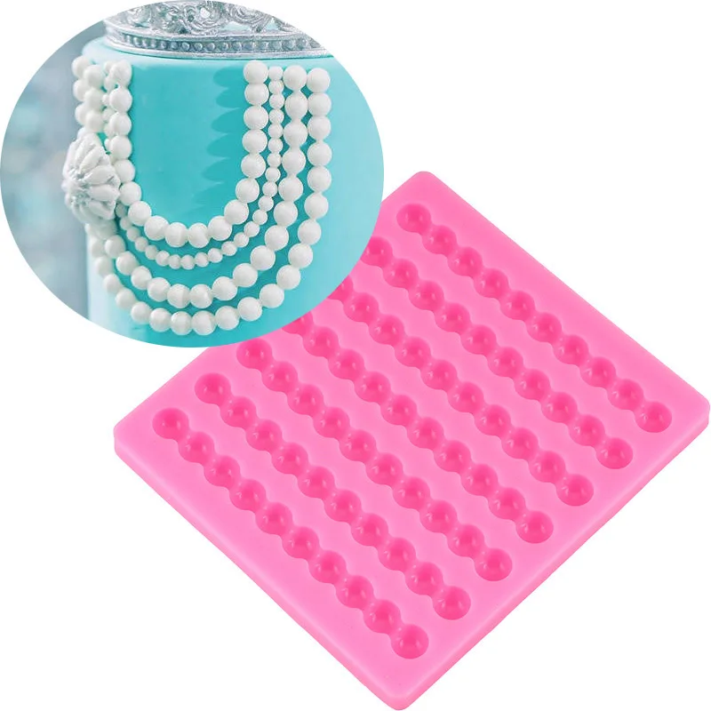 Pearl Cake Border Silicone Mold Sugarcraft Wedding Decorating Tool Cupcake Fondant Chocolate Sugarcraf Gumpaste Clay Molds M2347