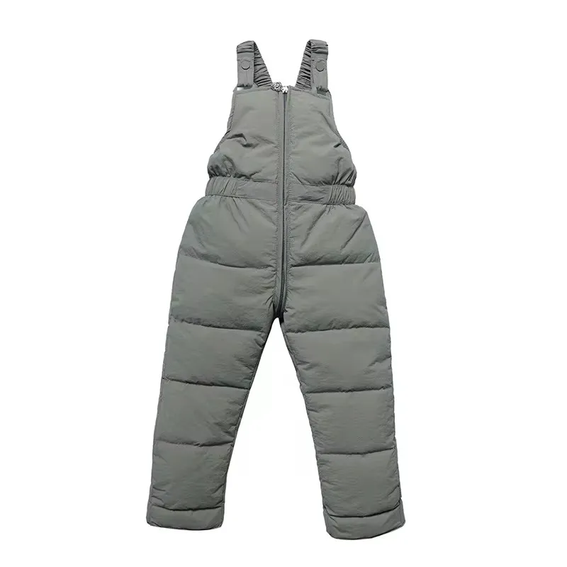 Kids Winter Warm Overalls Girls Winter New Thick Pants Cotton Filling Boys Overalls Toddler Baby Ski Jumpsuit 1-5 Years