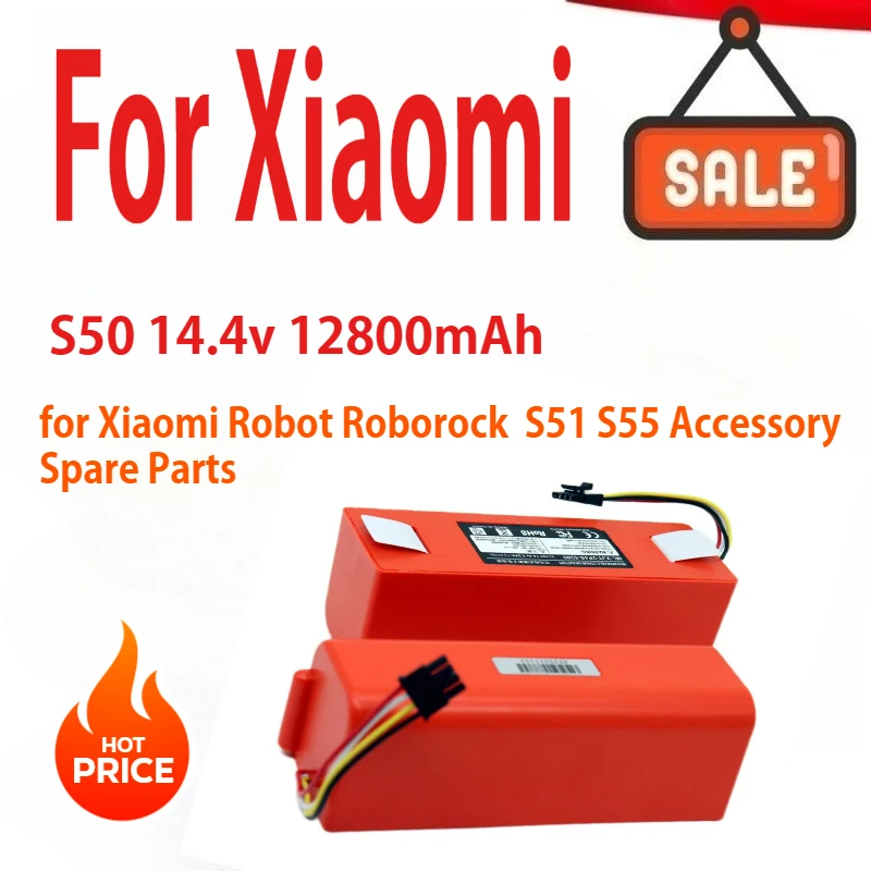 

Robotic Vacuum cleaner Replacement Battery For Xiaomi Robot Roborock S50 S51 S55 Accessory Spare Parts 12800mAh Li-ion Battery