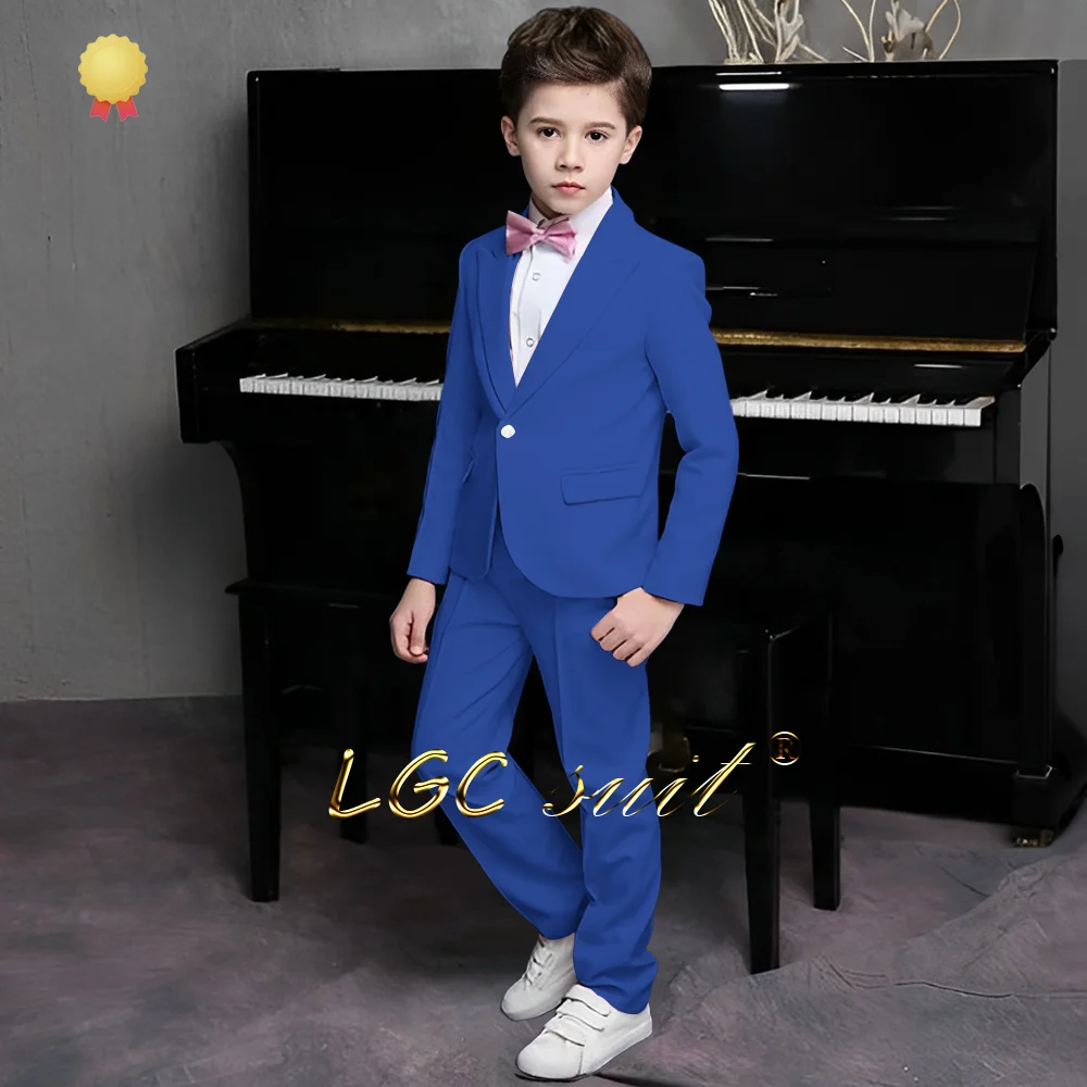 Boy\'s wedding performance pink customized suit 2-piece suit (blazer and trousers) suitable for children aged 2 to 16 years old