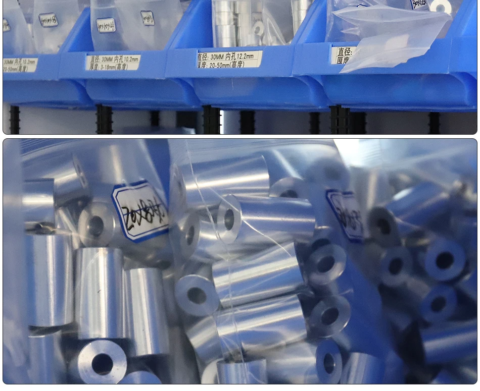 Durchmesser 16-18mm Aluminium-Buchse Dichtung M6 M8 M10 Flache Unterlegscheibe Metallwellen-Hülse Runde Hohle Distanzbuchse ohne Gewinde – Detail 4