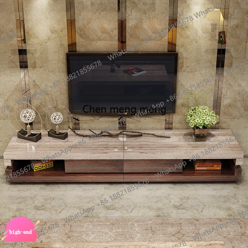 

Marble TV cabinet natural cave stone cabinet modern minimalist combination room furniture coffee table TV stand Wall Cabinet