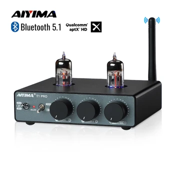 AIYIMA T1 PRO 6186 أنبوب Preamp فراغ قبل مكبر للصوت بلوتوث 5.1 QCC3040 APTX-HD فراغ أنبوب Preamp باس ثلاثة أضعاف لهجة التحكم