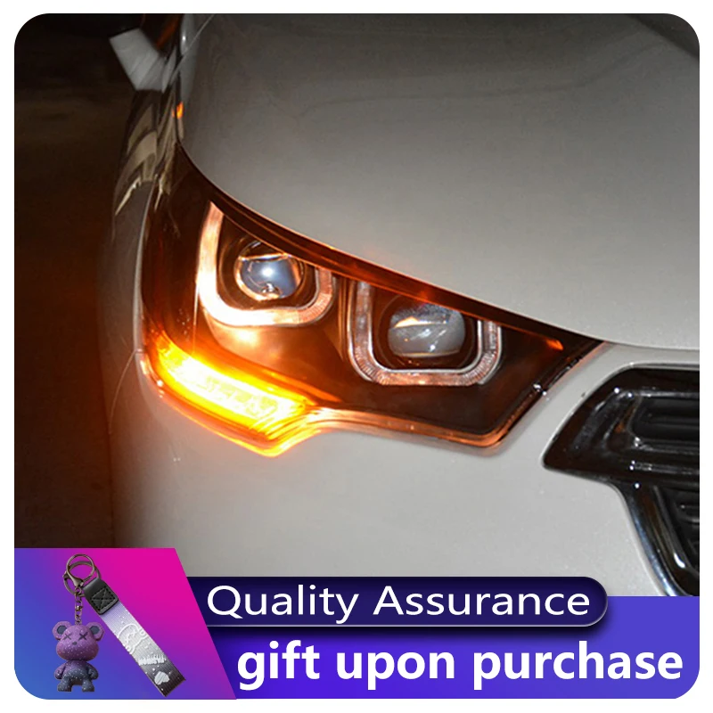 Car Styling for citroen C4L Headlight U style Front Lamp