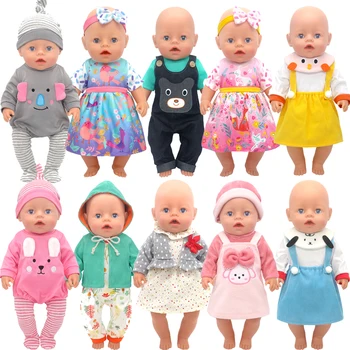 Vestito per bambola da 43 cm, costume da koala rosa, pagliaccetto da 17 pollici, vestiti per bambola rinata