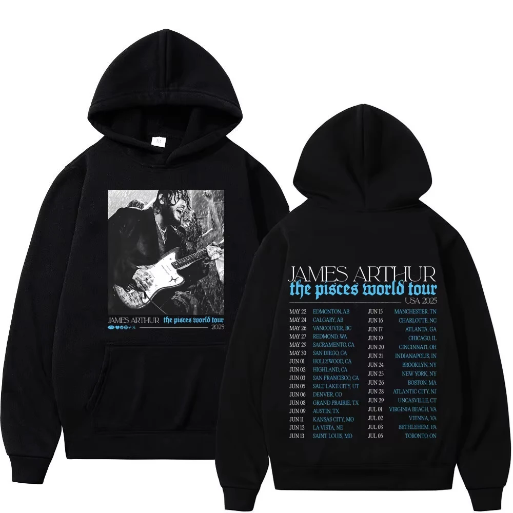 James Arthur The Pisces World Tour 2026 Hoodies Men Women Fashion Long Sleeve Sweatshirts Loose and Casual Gothic Punk Tracksuit