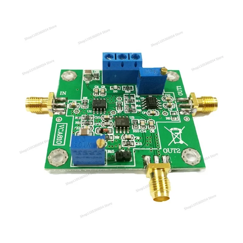VCA810 AGC Module Automatic Gain Amplifier Wide Frequency Band Voltage Control Gain Amplification Adjustable DA Program Control