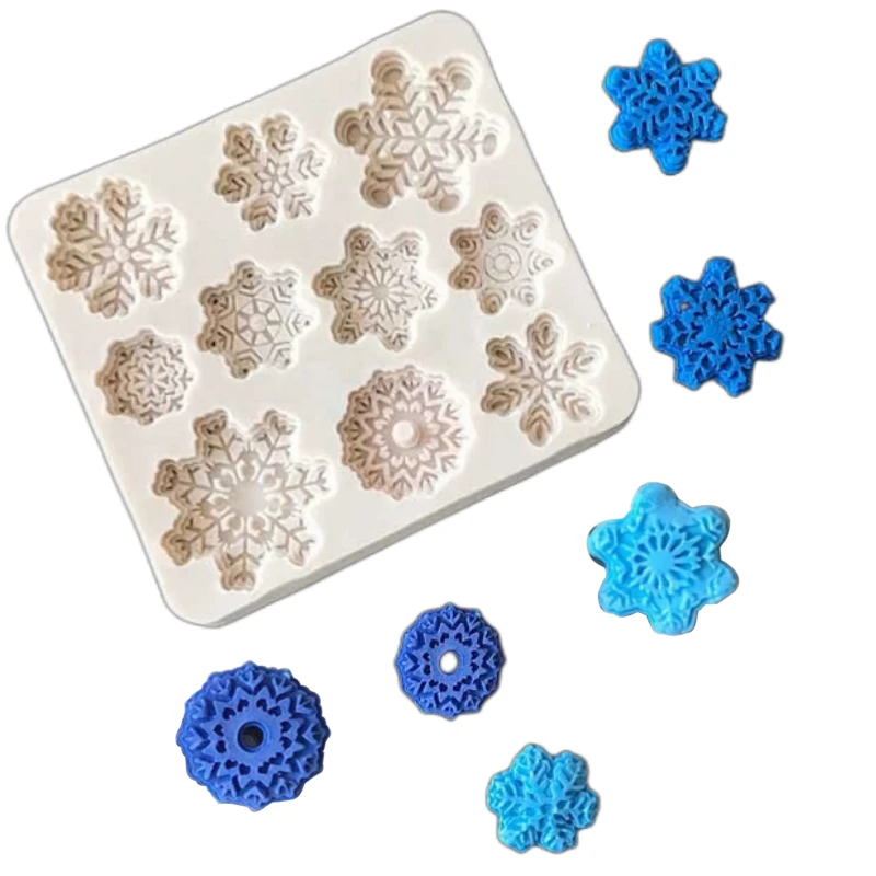Christmas Snowflake Silicone Mould Fondant Mold Cake Decorating Tools Chocolate Gumpaste Mold Kitchen Baking Cooking Tools M2750