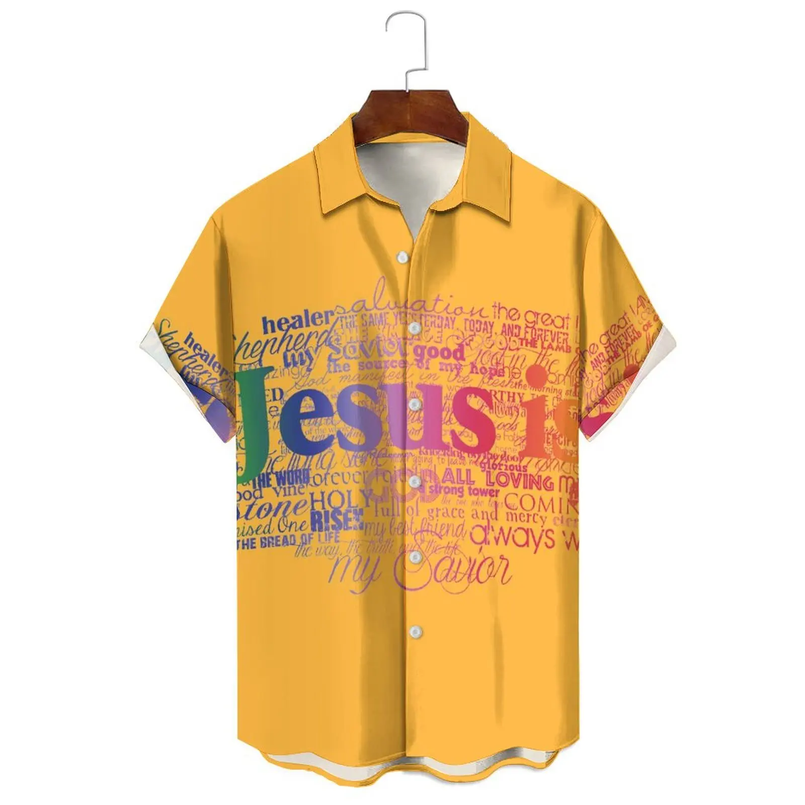 

Summer Fashion Men's/Women's 3d Letter Print Simple Multi-Color Collision Casual Large Size Single Breasted Short-Sleeved Shirt