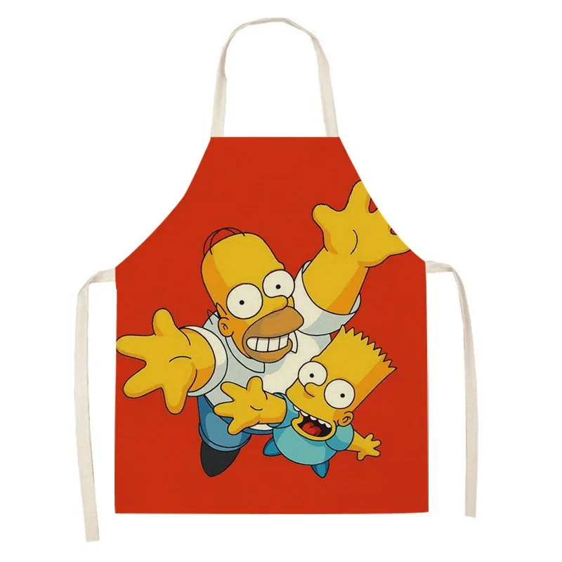 Simpsons Homer Fashion Kitchen Aprons for Woman Men Chef Work Apron for Grill Restaurant Bar Shop Cafes Linen Breathable Aprons