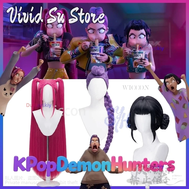 أنيمي فيلم هنتركس تأثيري Kpop شيطان كوريا الفتيات مجموعة رومي ميرا زوي Y2K جيراي كي الباروكات الدعائم للأزياء حفلة الهالوين كوس #1