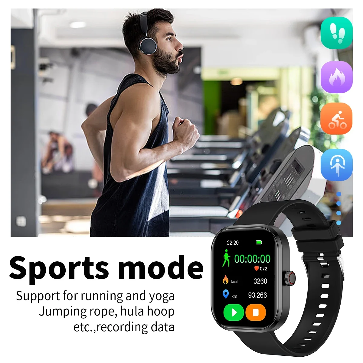 2026 Smart Watch with Wireless Calling, Weather Forecast & Sports Mode, DIY Wallpaper SMS Alerts Silicone Strap for Men Women - view 3