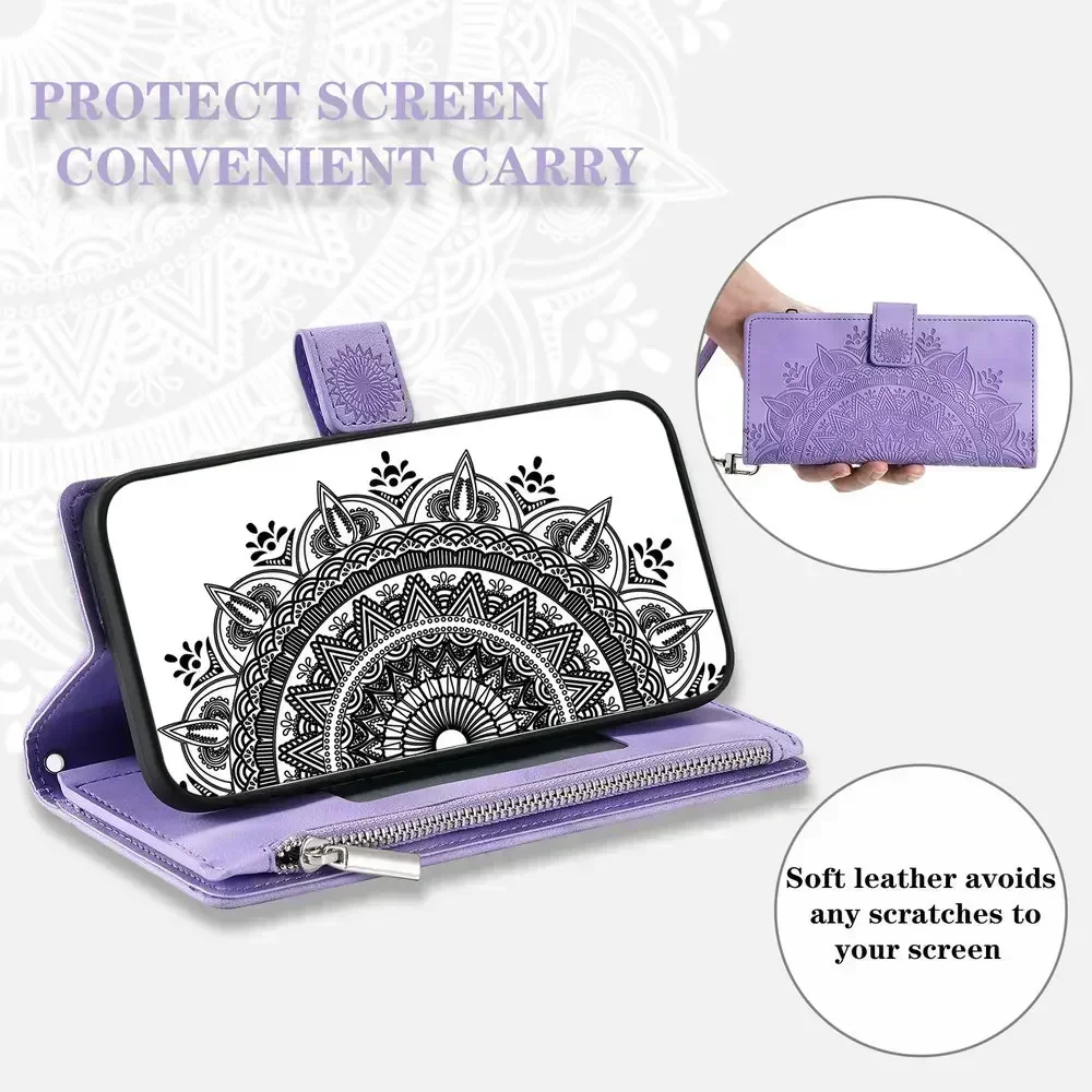 For Xiaomi 15T 14T 13T 12T Leather Case Redmi Note 15 14 Pro Plus 5G Flip Case Crossbody Zip Book Funda Redmi Note 13 Pro 12 14c