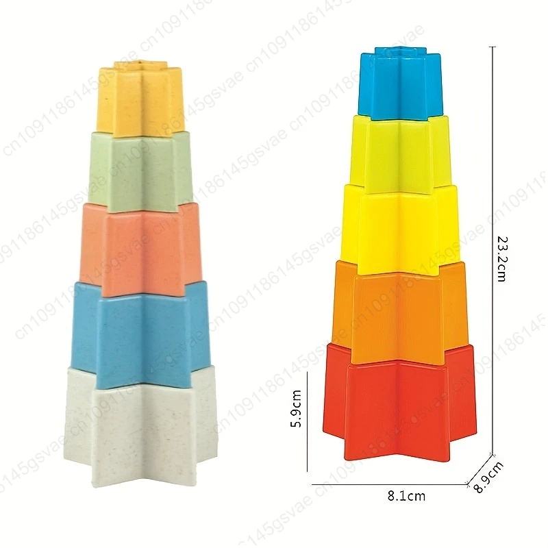 Jouets de salle de bain pour bébé à empiler étoiles, jouets éducatifs pour l'éducation précoce, tri, empilage, jouets d'épissure