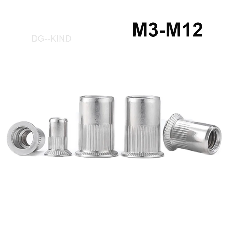 304 Rvs Rivet Noten Grote Verzonken Kop, Kleine Verzonken, Platte Kop Insert Nutsert Cap M3-M12