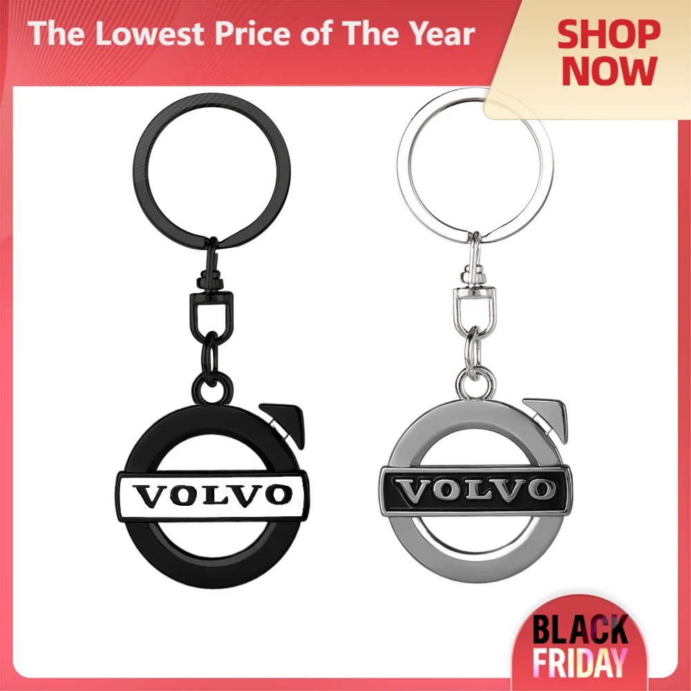 Car Key Chains Keyring Pendant Metal Keychain Holder Auto Accessories Car Styling For Volvo Rdesign T6 AWD C30 S60 S70 S80 S90