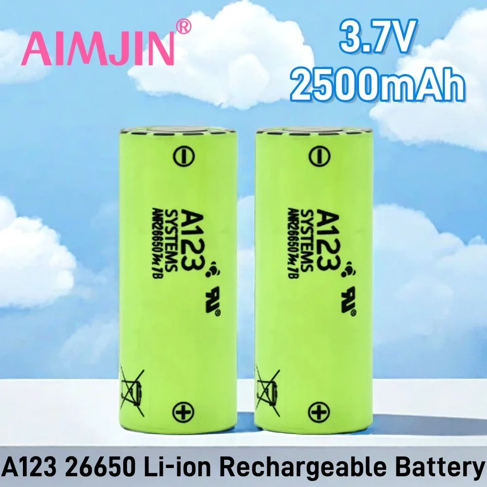 

A123 26650 Rechargeable Battery M1B 26650 2500mah 3.7v Li-ion High Discharge Cell