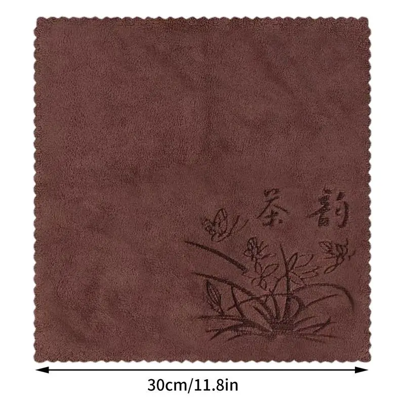 Tea Towel Cleaning Cloth Tea Mat Thickened Absorbent Rag Wipe Soft Cotton Kitchen Household Towel Kung Fu Tea Accessories