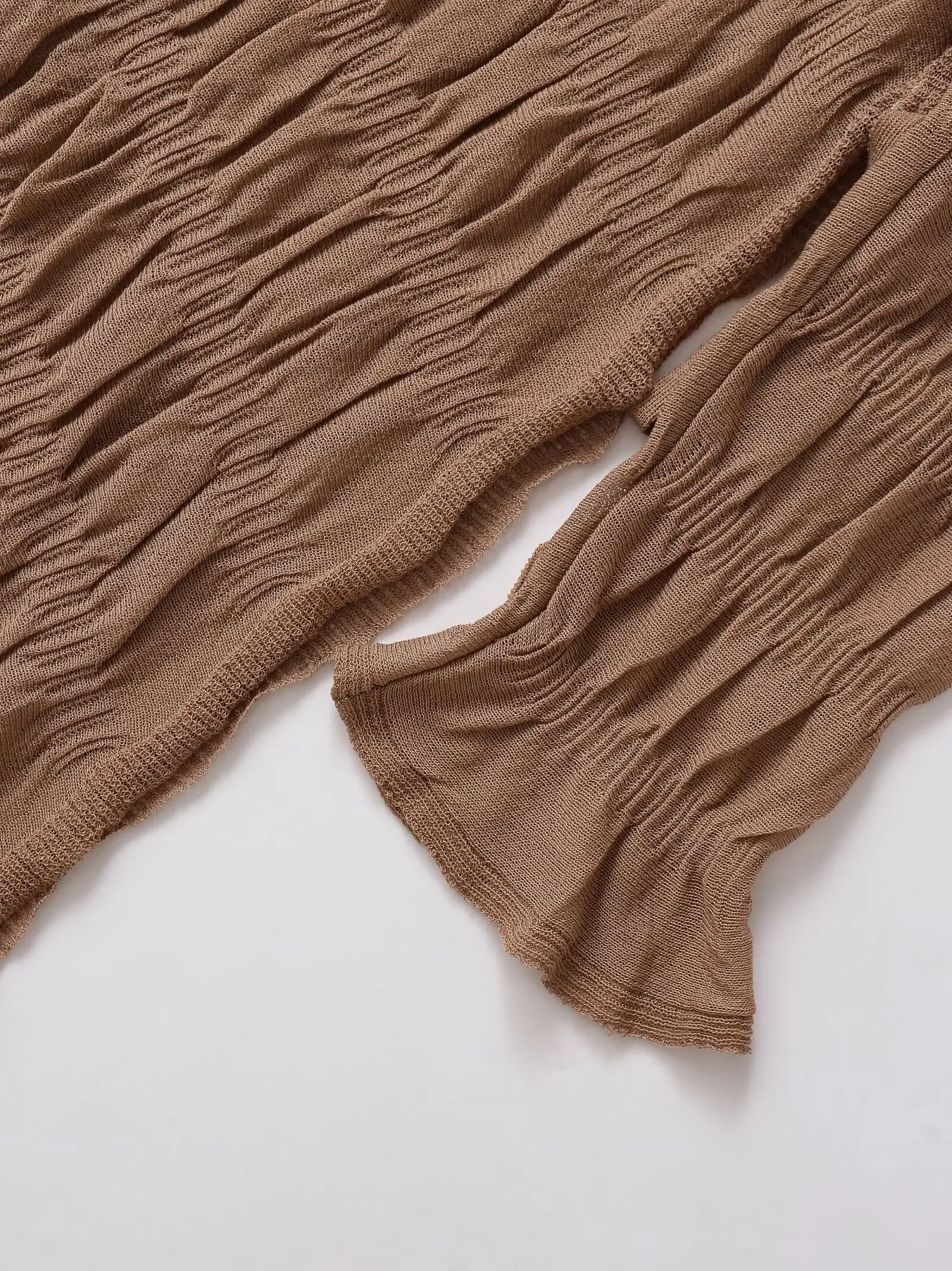 HH Frauen Herbst Neue Mode Spitze-up Crew Neck Langarm Stricken Top Weibliche Elegante Pendler Asymmetrische Saum Plissee casual Top