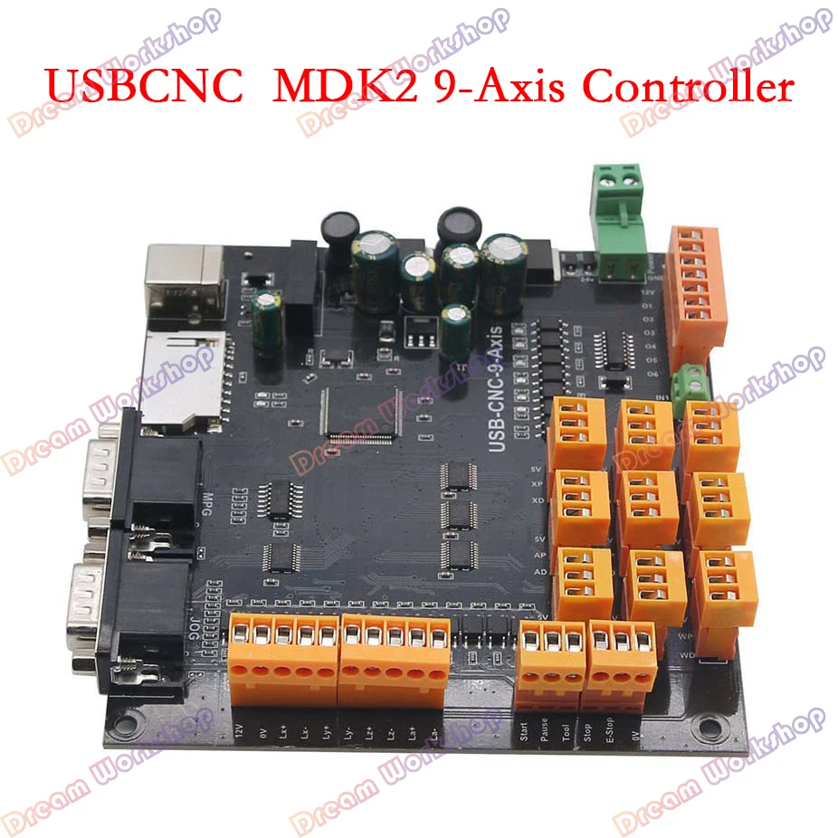 USBCNC 4Axis/9Axis CNC Controller Board 100KHz USB Controller Breakout Board + USB Cable Support Offline Operation