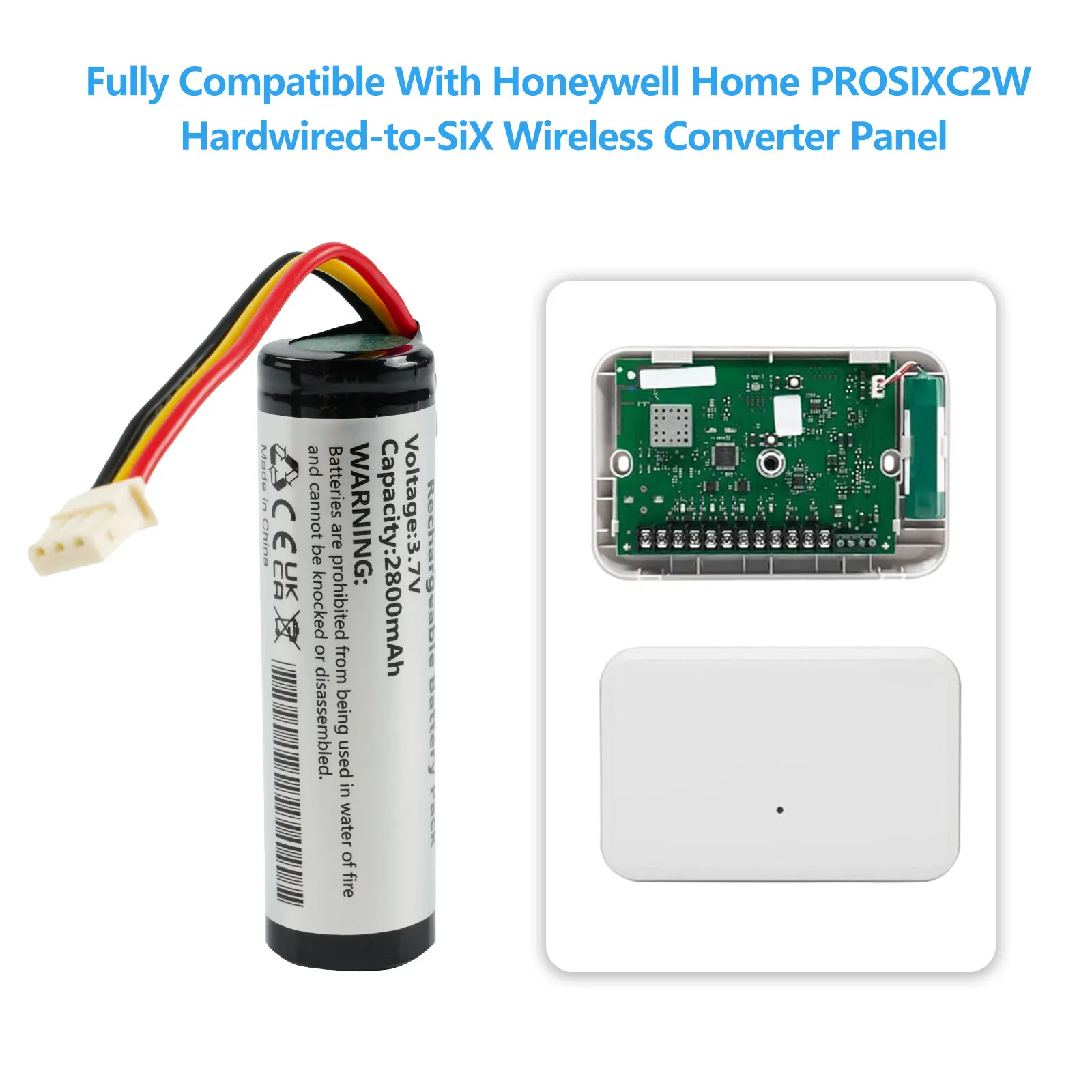 (1 Piece)PN: 300-10342 Replacement Battery for Honeywell PROSIXC2W Converter, 3.7V, 2600mAh, reliable power for seamless perform