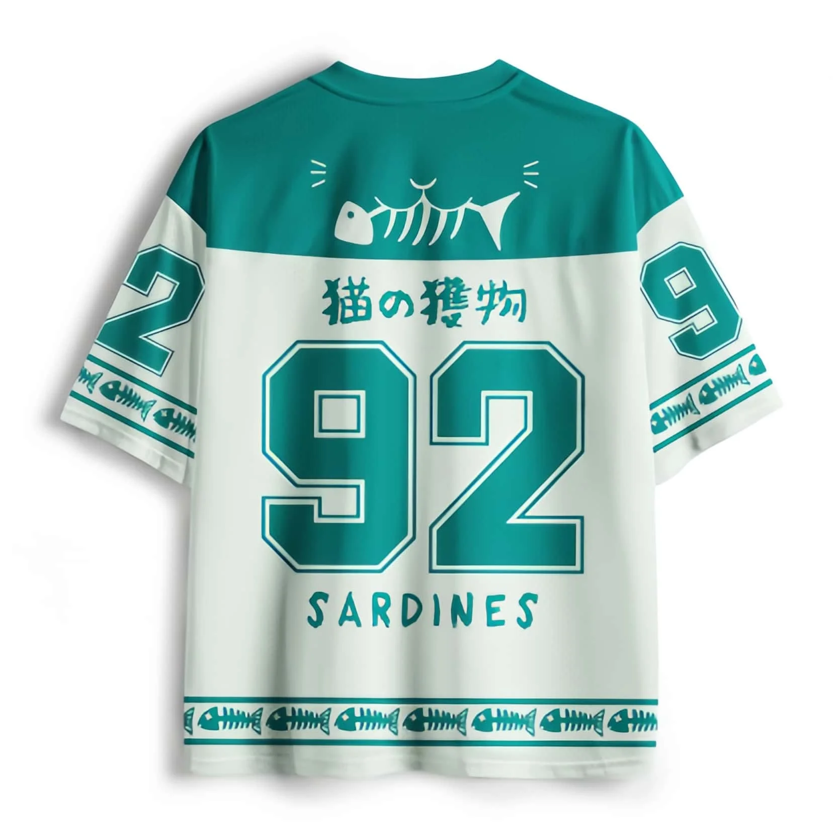 American retro black cat hide sardine creative printing breathable mesh top trend personality sports oversize loose T-shirt