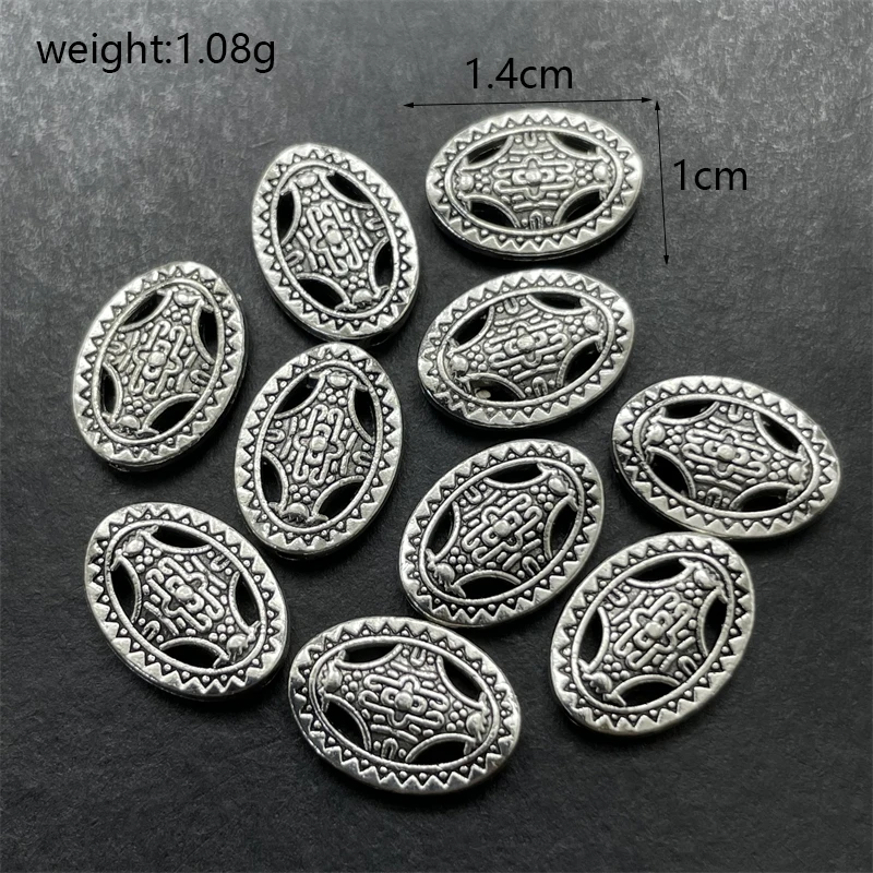 3-color Oval Spacer Bead Carving Various Flowers Shape Bracelet Gasket DIY Jewelry Making Necklace Earring Connector Accessories