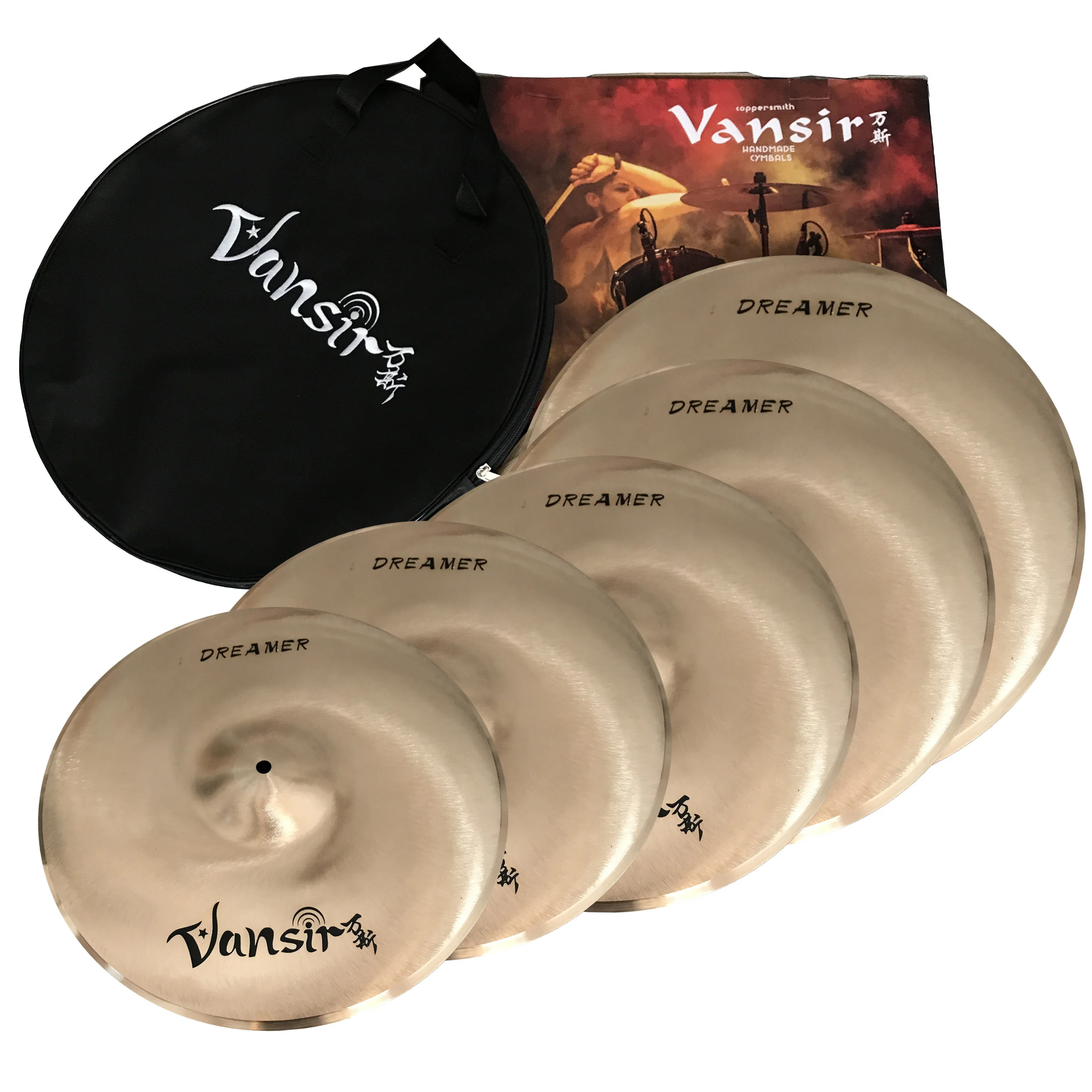 

Dreamer Series B20 Cymbals Set 5PC Pack 14"Hihat 16"Crash 18"Crash 20"Ride