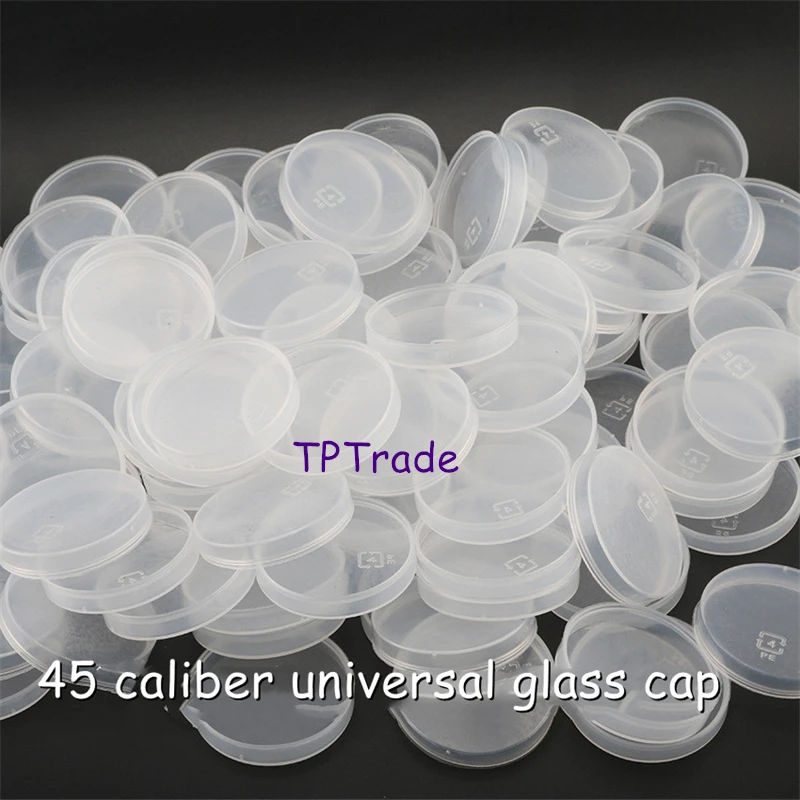 100/300/500pcs 45mm Clear Pudding PE Lids Milk Glass Bottle Universal Caps for Yogurt, Milk, Jam, Jellies, Honey, Spices Mousse