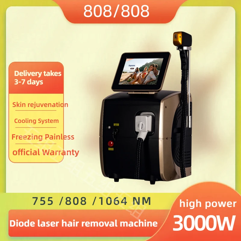 Latest Diode Ice Titanium Laser Portable Permanent Hair Removal Machine Painless Hair Removal Laser 755 808 1064 Equipment